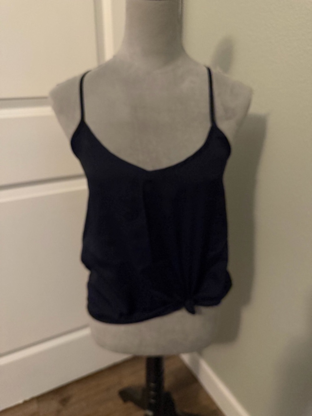 Hollister Navy Spaghetti Strap Front-Tie Cami, Sz S